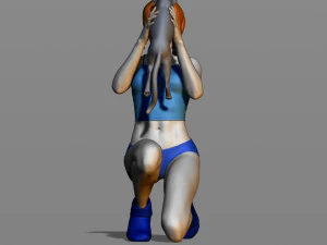 girl with a cat 3D Print Model