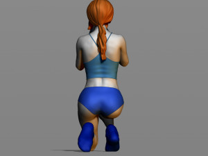 girl with a cat 3D 打印模型