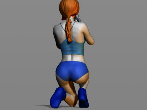 girl with a cat 3D 打印模型