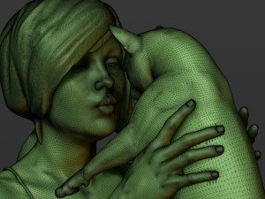 girl with a cat 3D 打印模型