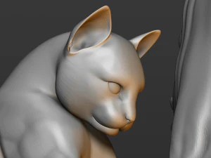 girl with a cat 3D Print Model