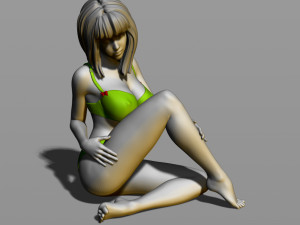 pretty girl on the floor Modèles 3D en vedette