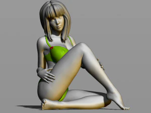 pretty girl on the floor 3D Print Model