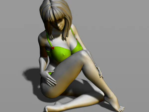 pretty girl on the floor 3D Print Model