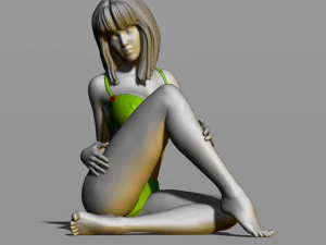 pretty girl on the floor 3D Print Model