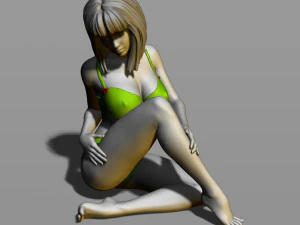 pretty girl on the floor 3D Print Model