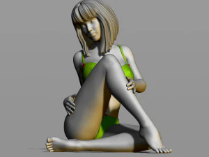 pretty girl on the floor 3D Print Model