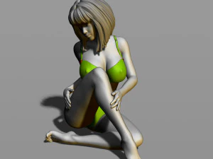 pretty girl on the floor 3D Print Model