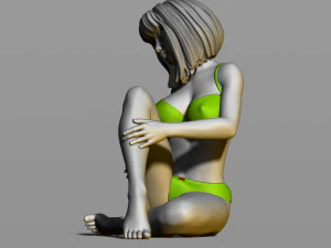 pretty girl on the floor 3D Print Model