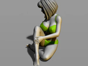pretty girl on the floor 3D Print Model