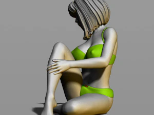 pretty girl on the floor 3D Print Model