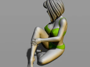pretty girl on the floor 3D Print Model