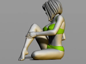 pretty girl on the floor 3D Print Model