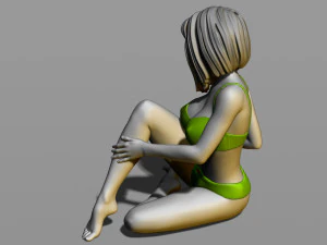 pretty girl on the floor 3D Print Model