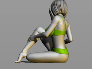 pretty girl on the floor 3D Print Model