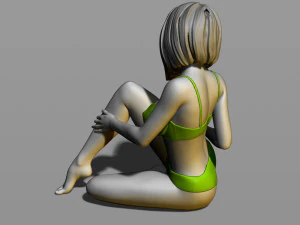 pretty girl on the floor 3D Print Model