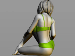 pretty girl on the floor 3D Print Model