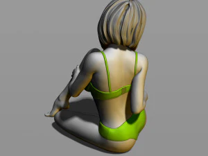 pretty girl on the floor 3D Print Model