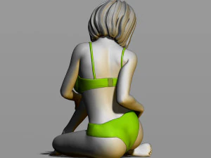 pretty girl on the floor 3D Print Model