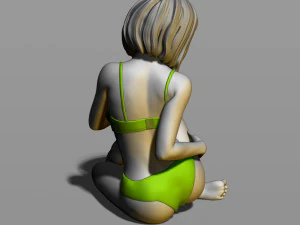 pretty girl on the floor 3D Print Model