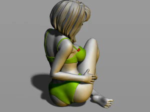 pretty girl on the floor 3D Print Model