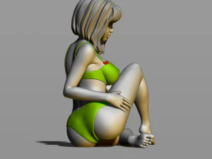 pretty girl on the floor 3D Print Model