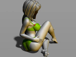 pretty girl on the floor 3D Print Model