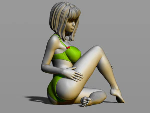 pretty girl on the floor 3D Print Model