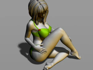 pretty girl on the floor 3D Print Model