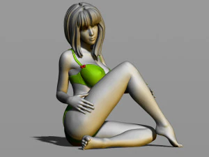 pretty girl on the floor 3D Print Model