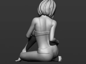 pretty girl on the floor 3D Print Model