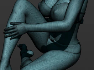 pretty girl on the floor 3D Print Model