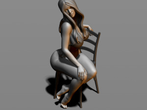 sexy girl sitting on a chair Modelo de Impressão 3D