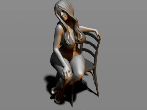 sexy girl sitting on a chair 3D Print Model