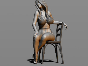 sexy girl sitting on a chair Modelo de Impressão 3D