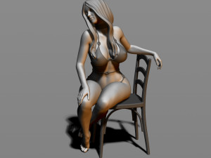 sexy girl sitting on a chair Modelo de Impressão 3D