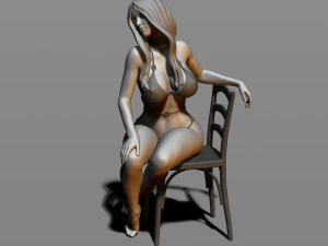 sexy girl sitting on a chair 3D Print Model