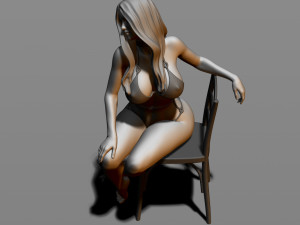 sexy girl sitting on a chair Modelo de Impressão 3D