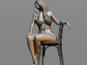 sexy girl sitting on a chair 3D Print Model