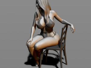 sexy girl sitting on a chair Modelo de Impressão 3D