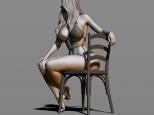 sexy girl sitting on a chair Modelo de Impressão 3D