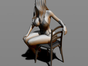 sexy girl sitting on a chair Modelo de Impressão 3D