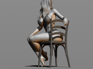 sexy girl sitting on a chair Modelo de Impressão 3D