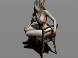 sexy girl sitting on a chair 3D Print Model