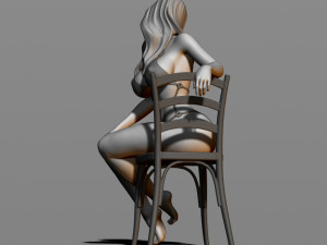 sexy girl sitting on a chair Modelo de Impressão 3D