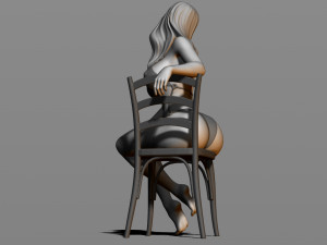 sexy girl sitting on a chair Modelo de Impressão 3D