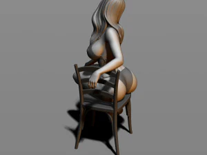 sexy girl sitting on a chair 3D Print Model