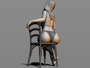 sexy girl sitting on a chair Modelo de Impressão 3D
