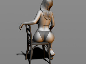sexy girl sitting on a chair Modelo de Impressão 3D