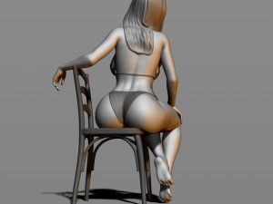 sexy girl sitting on a chair Modelo de Impressão 3D